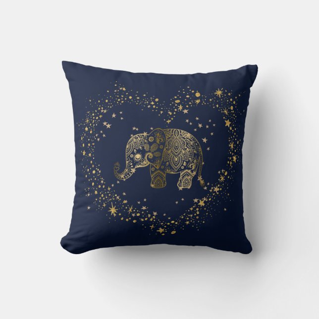 Coussin Parties scintillant d'or Cadre cardiaque Or Floral (Recto)