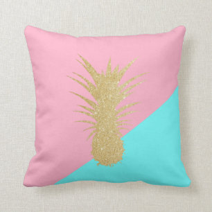 Coussin parties scintillant d'or d'été élégante menthe