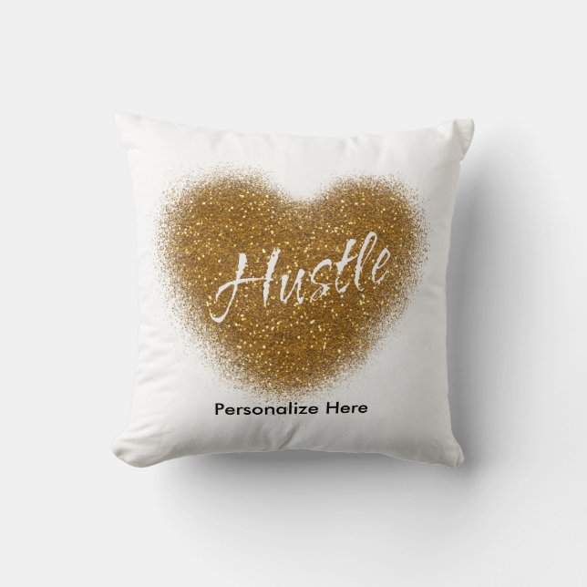 Coussin Parties scintillant d'or Flamour de coeur de  d'or (Recto)
