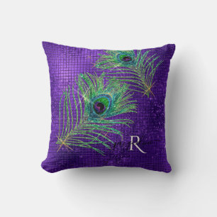 Coussin Parties scintillant d'or violet Fille de Peacock m