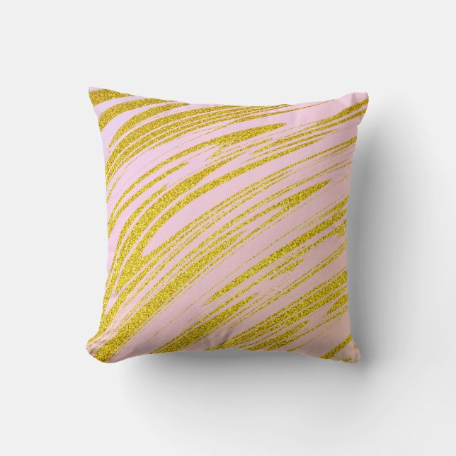 Coussin Parties scintillant dorée rose ivoire Ombre cadeau (Recto)