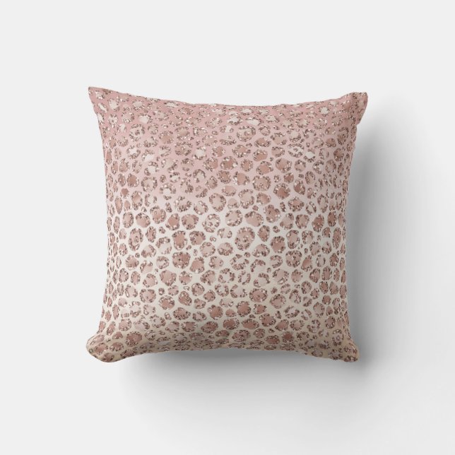 Coussin Parties scintillant Empreinte de léopard de crème  (Recto)