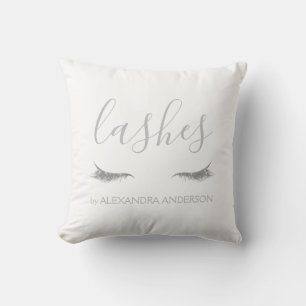 Coussin Parties scintillant en argent et extension Eyelash