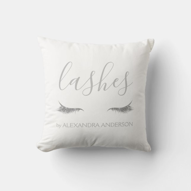 Coussin Parties scintillant en argent et extension Eyelash (Recto)
