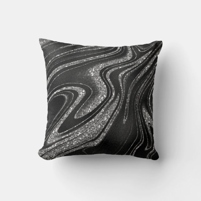 Coussin Parties scintillant en argent étincelante (Recto)