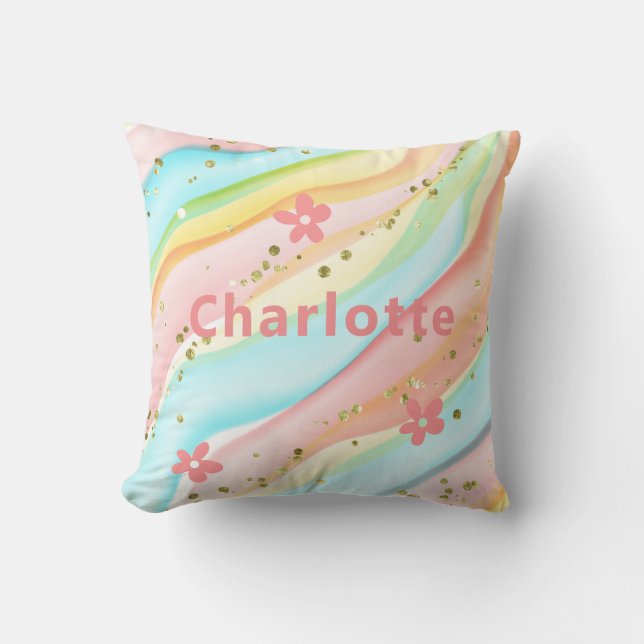 Coussin Parties scintillant florale moderne tendance perso (Recto)