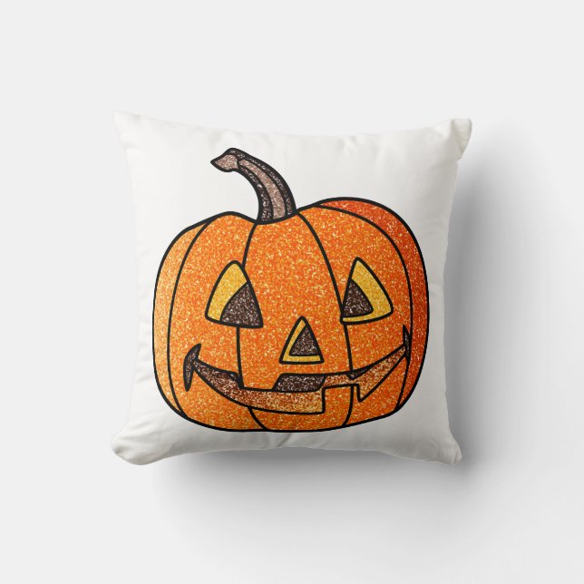Coussin Parties scintillant Jack O'Lantern (Recto)