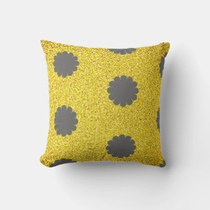 Coussin Parties scintillant jaune Gris doré Gris doré Moti