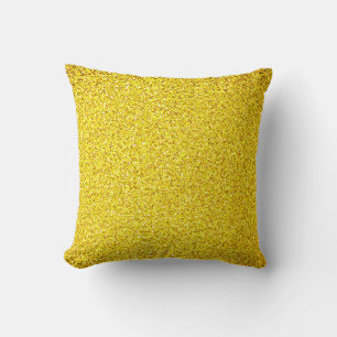 Coussin Parties scintillant Jaune Or Étincelle Motif Glam 