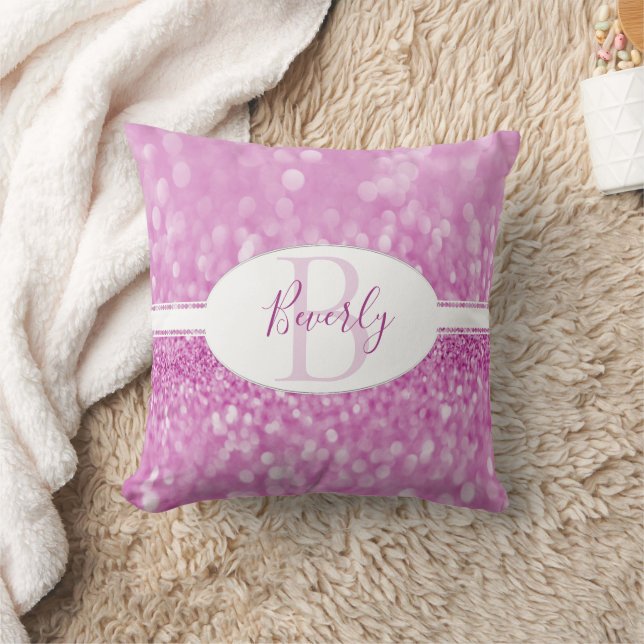 Coussin Parties scintillant Magenta Personnaliser l'oreill (Couverture)