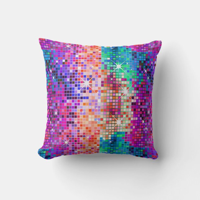 Coussin Parties scintillant multicolore et étincelles 2a (Recto)