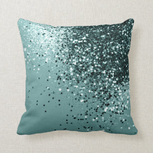 Coussin Parties scintillant océanique de la Sirène Turquoi