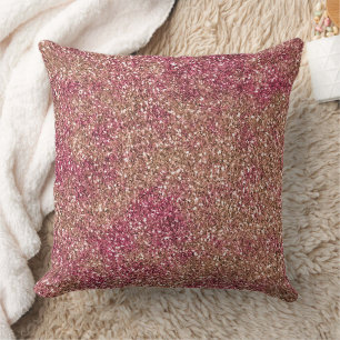 Coussin Parties scintillant Ombre de bronze rose