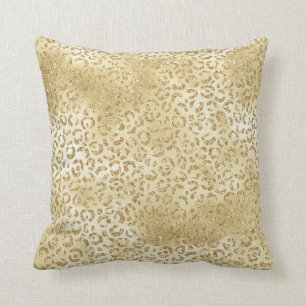 Coussin Parties scintillant Ombre jaune or Leopard Zebra