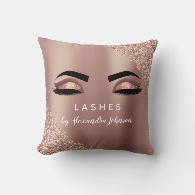 Coussin Parties scintillant or rose et extension Eyelash (Recto)