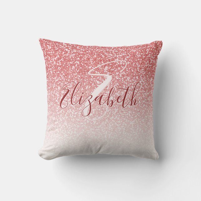 Coussin Parties scintillant or rose Ombre Monogram (Recto)