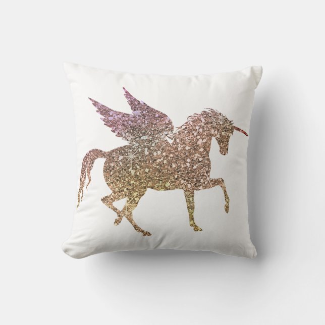 Coussin Parties scintillant Or tendance Éparkle Unicorn Pe (Recto)