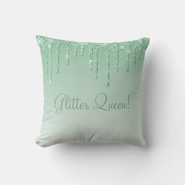 Coussin Parties scintillant Queen Mint Green Parties scint (Recto)