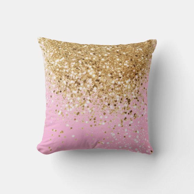 Coussin Parties scintillant rose or #1 (Recto)