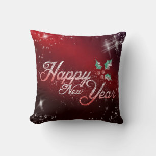 Coussin Parties scintillant rouge décorative Snowflakes Jo