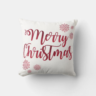 Coussin Parties scintillant rouge décorative Snowflakes Jo