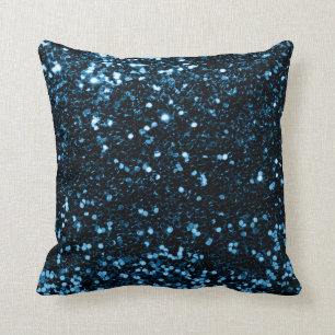 Coussin Parties scintillant Séquence de mode Blanc bleu ma