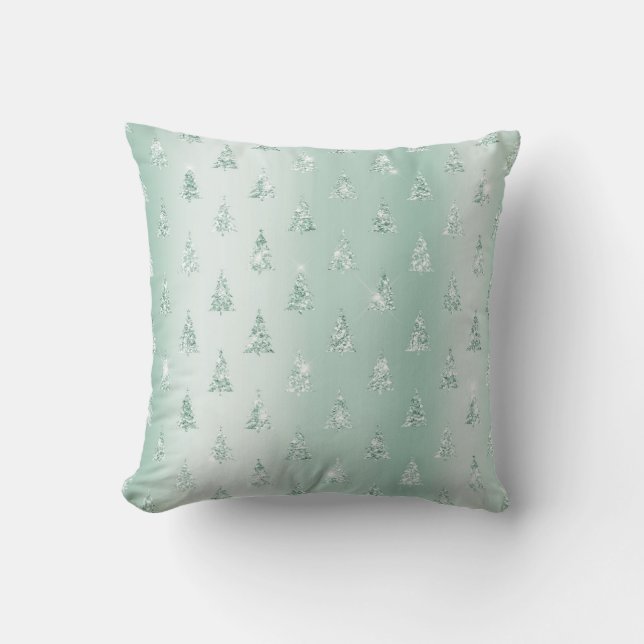 Coussin Parties scintillant verte à la menthe Étincelle ar (Recto)
