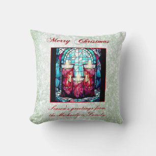 Coussin Parties scintillant verte Bougies en verre de Noël