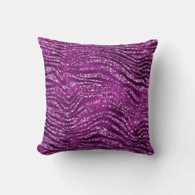 Coussin Parties scintillant violet Ombre glam Tiger Stripe (Recto)