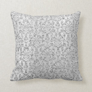 Coussin Parties scintillantes métalliques grises de gris
