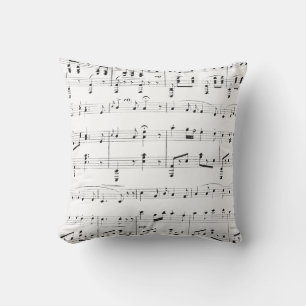 Coussin Partition de musique blanche