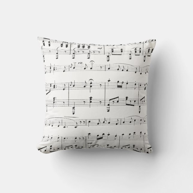 Coussin Partition de musique blanche (Recto)