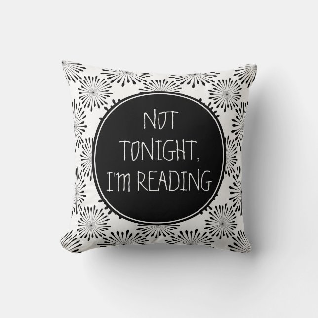 Coussin Pas ce soir, je lis drôle (Recto)
