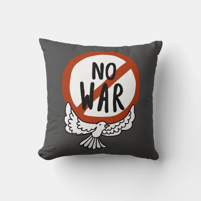 Coussin Pas de guerre avec la colombe (Recto)