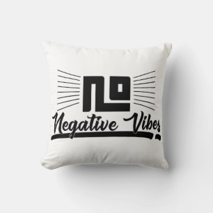 Coussin Pas de vibrations négatives Image graphique noire 