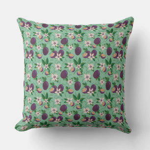 Coussin Passion Fruit vert Floral Répétition Art Motif