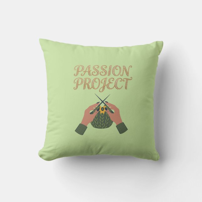Coussin Passion Project Hand-Knit Graphic Pillow | Craft  (Recto)