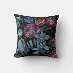 Coussin Pastel à l'huile florale : Motif sans couture