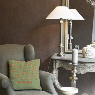 Coussin Pastel beige vert menthe nom du motif floral