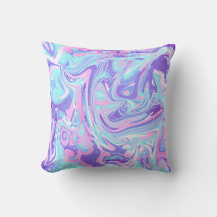 Coussin Pastel Blue & Purple Marble Texture liquide
