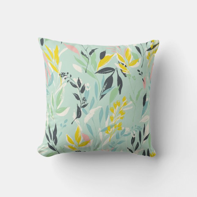 Coussin Pastel Bohemian Foliage Motif (Recto)