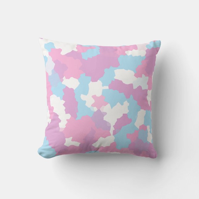 Coussin Pastel Camouflage Motif d'art Abstrait (Recto)