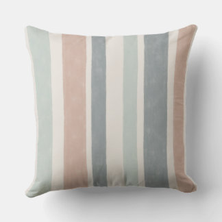 Coussin Pastel Coastal Stripes Pattern  Soft Beachy Lines
