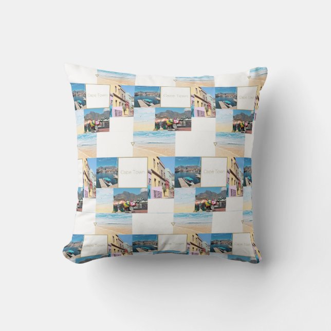 Coussin pastel collage Table Mountain Le Cap (Recto)