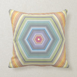Coussin Pastel Décroissant Hexagon Art Géométrique