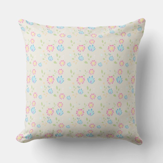 Coussin Pastel Floral Motif sans couture (Recto)