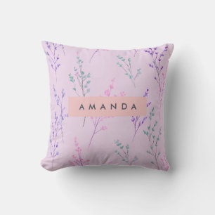 Coussin Pastel Floral Personnalisé, Élégant