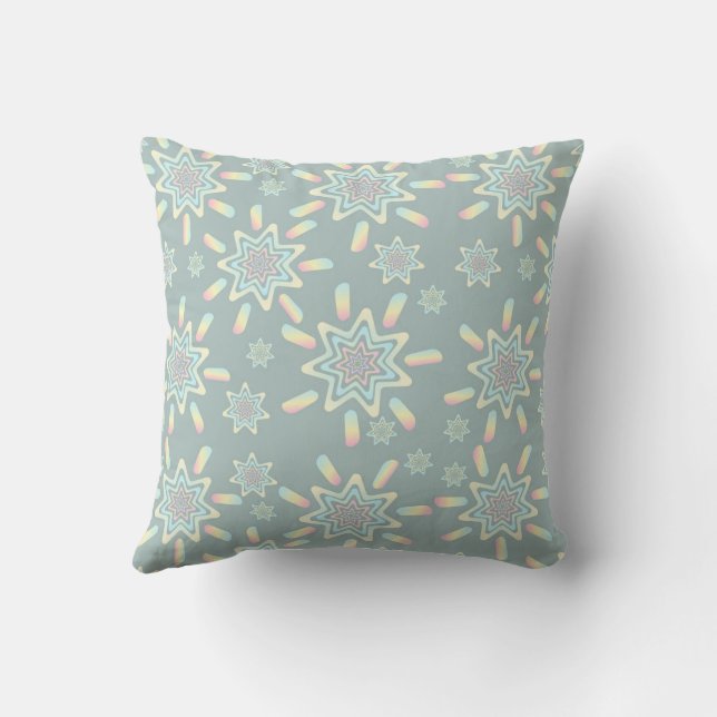 Coussin Pastel Geometric Retro Starburst (Verso)