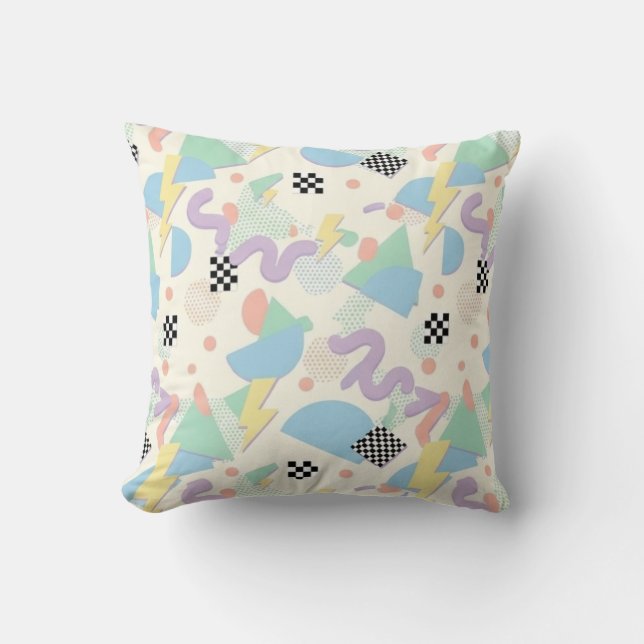 Coussin Pastel Geometric Shapes Pattern | Soft Abstract  (Recto)