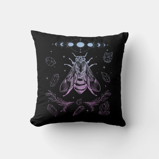Coussin Pastel Goth Moon Insect Gothique Wicca Crescent Be (Recto)